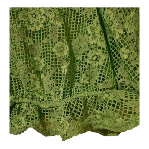FUTURE COLLECTIVE Green Lace Peplum Crop Blouse - Size XXL - Picture 5 of 8